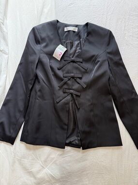 Primark Black Bow-Front Blazer Jacket
